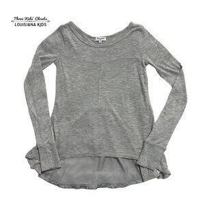 Splendid Sz 7/8 Grey With Metallic Gold Tunic Top